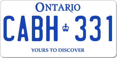 ON license plate CABH331