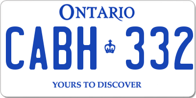 ON license plate CABH332