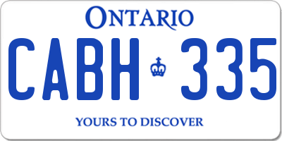 ON license plate CABH335