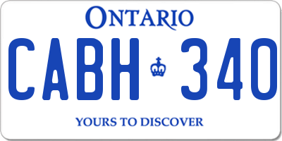 ON license plate CABH340