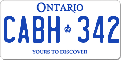 ON license plate CABH342