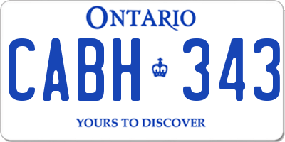 ON license plate CABH343