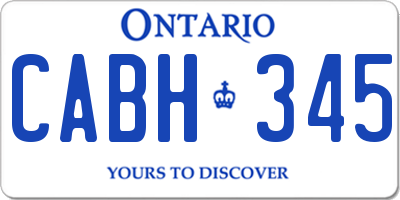 ON license plate CABH345