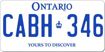 ON license plate CABH346