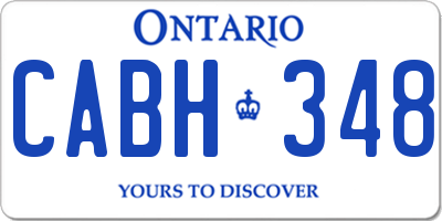 ON license plate CABH348