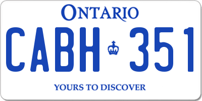 ON license plate CABH351