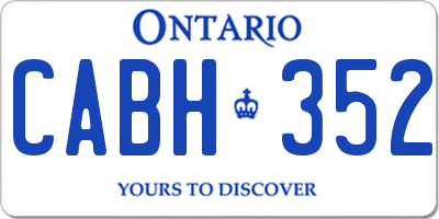 ON license plate CABH352