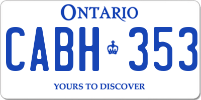 ON license plate CABH353