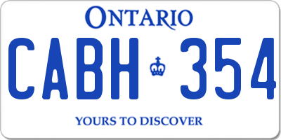 ON license plate CABH354