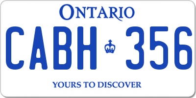 ON license plate CABH356