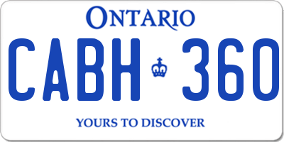 ON license plate CABH360