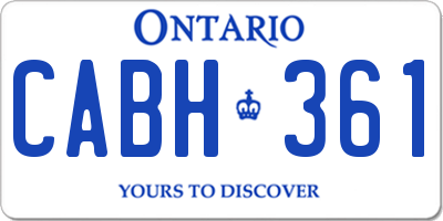 ON license plate CABH361