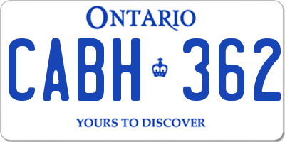 ON license plate CABH362