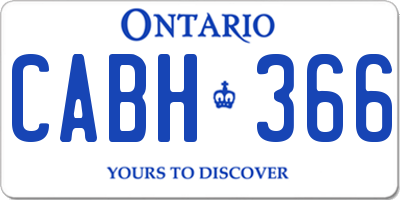 ON license plate CABH366