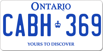 ON license plate CABH369