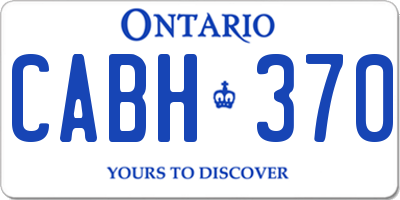 ON license plate CABH370