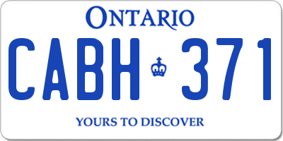 ON license plate CABH371