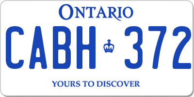 ON license plate CABH372