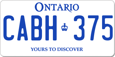 ON license plate CABH375