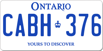 ON license plate CABH376