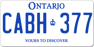 ON license plate CABH377