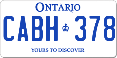 ON license plate CABH378