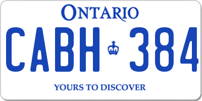 ON license plate CABH384