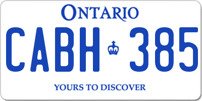 ON license plate CABH385