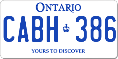 ON license plate CABH386