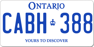 ON license plate CABH388