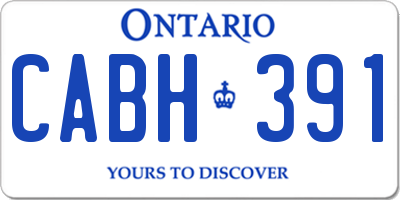 ON license plate CABH391