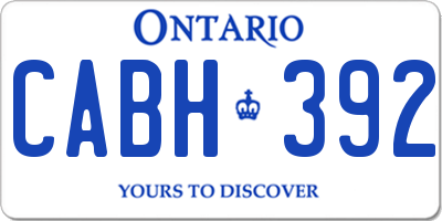 ON license plate CABH392