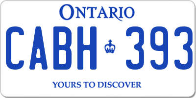 ON license plate CABH393