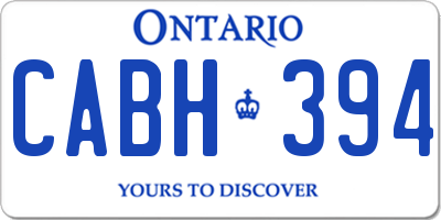 ON license plate CABH394