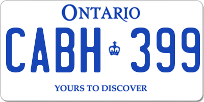 ON license plate CABH399