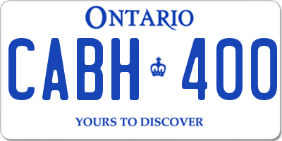 ON license plate CABH400