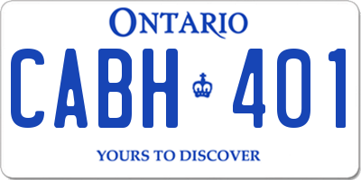 ON license plate CABH401