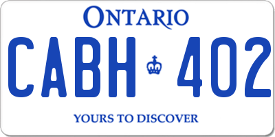 ON license plate CABH402