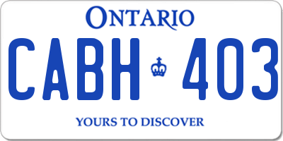 ON license plate CABH403