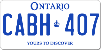 ON license plate CABH407