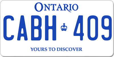 ON license plate CABH409