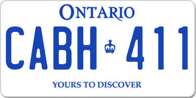 ON license plate CABH411