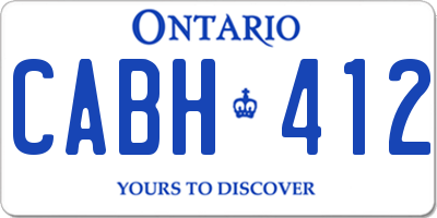 ON license plate CABH412