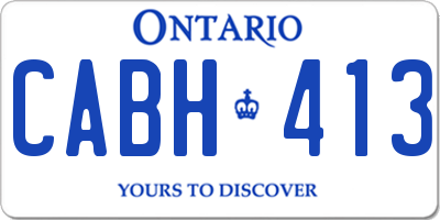 ON license plate CABH413