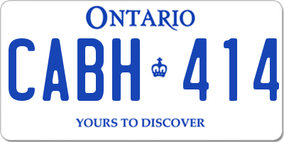 ON license plate CABH414