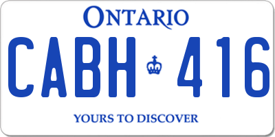 ON license plate CABH416