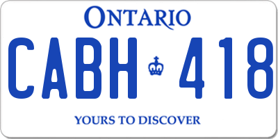 ON license plate CABH418