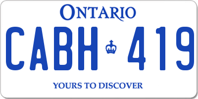 ON license plate CABH419