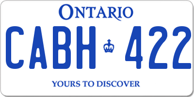 ON license plate CABH422