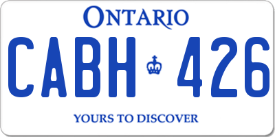 ON license plate CABH426